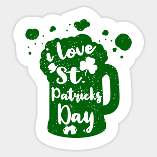 St Patrick's Day Irish Funny Clover Shamrock Beer Silhouette Sticker